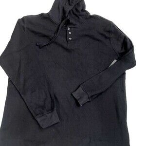 Lee long sleeve pullover 3 button shirt size  RN#64866 cotton & polyester black